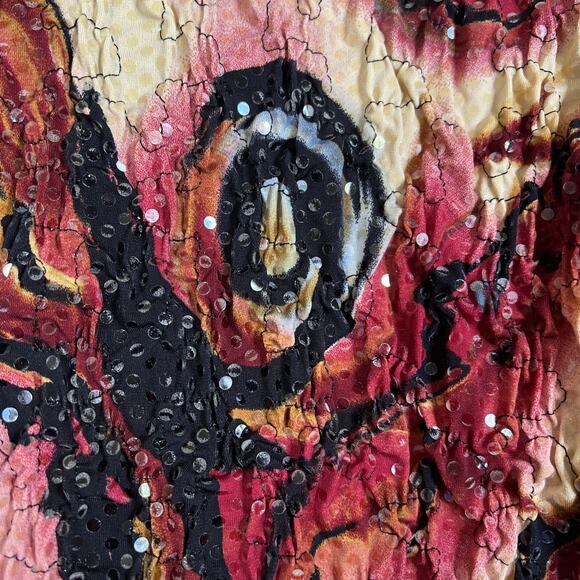 Joseph Ribkoff Jacket Size 6 Texture Full Zip Artsy Blazer Stretch Ruched Sequin - Picture 7 of 12